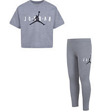 Jordan T-paita/Leggingsit - Harmaa melange M. Logo