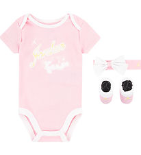 Jordan Gift Box - Booties/Beanie/Bodysuit s/s - Pink/White