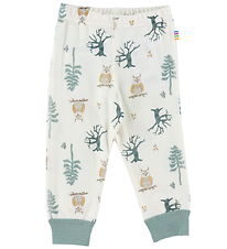 Joha Leggings - Wool/Bamboo - Offwhite w. Forest