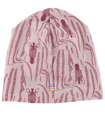 Joha Beanie - Wool/Cotton - Pink/Zebra