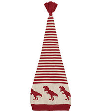 Minymo Christmas Hat - Knitted - Rio Red w. Dino