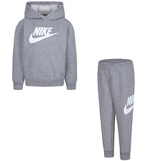 Nike Sweatset - Grau Meliert m. Weiß
