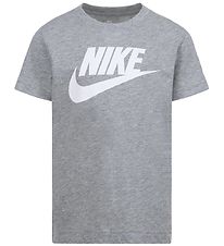 Nike T-Shirt - Grijs Gevlekt m. Wit