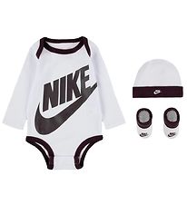 Nike Gjafabox - Sokkaskór/Húfa/Samfella L/æ - Futura - Hvítur M.