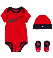 Nike Gift Box - Booties/Beanie/Bodysuit s/s - University Red w.
