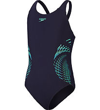 Speedo Zwempak - Placement Muscleback - Navy/Groen