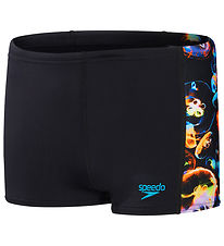 Speedo Swim Trunks - Digital Panel Aquashorts - Black/Orange