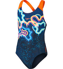 Speedo Swimsuit - Digital Placement Splashback - Navy/Orange