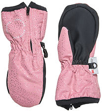 En Fant Mittens w. Zipper - Mesa Rose w. Gold Dots