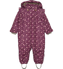 En Fant Snowsuit - Fig w. Flowers