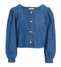 Tommy Hilfiger Skyrtublússa - Ferkantað hálsmál Gallaefni - Mari