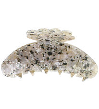 By Stær Hair clip - Agnes - White/Green Marble