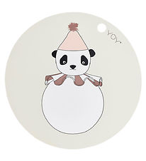 OYOY Placemat - Silicone - Panda Pompom - Offwhite