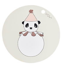 OYOY Set de Table - Silicone - Pompon Panda - Offwhite