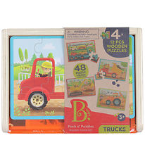 B. toys Puzzel - 4x12 - Werkvoertuigen