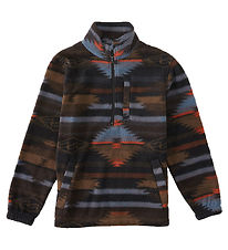 Billabong Fleece Trui - Border-mockhals - Zwart/Blauw/Rood