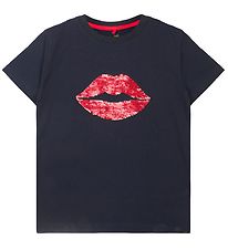 The New T-shirt - TnLips - Navy Blazer w. Sequins