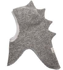 Huttelihut Balaclava - Wool/Cotton - 2-layer - Dino - Light Grey