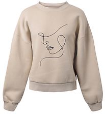 Hound Sweatshirt - Linjr - Sand m. Tryck