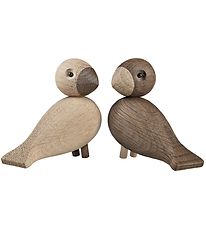 Kay Bojesen Wooden figures - Turtle doves - 9 cm - Eg/Smoked Oak
