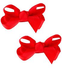 By Str Bow Hair Clip - 2-Pack - Classic - 6 cm - Poppy red