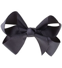 By Str Bow Hair Clip - Classic - 8 cm - Anthracite