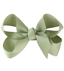 By Str Bow Hair Clip - Classic - 8 cm - Dusty Green