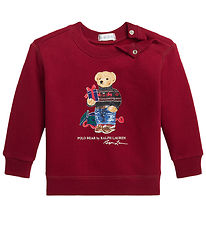 Polo Ralph Lauren Sweat-shirt - Holiday - Rouge av. Peluche