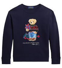 Polo Ralph Lauren Sweat-shirt - Holiday - Marine av. Peluche