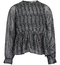 Sofie Schnoor Mädchenbluse - Schwarz m. Muster/Glitzer
