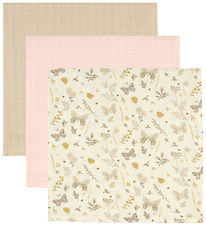 Cam Cam Taubleyjur - 70x70 cm - 3 Pakki - Fiðrildi/Coral/Latte