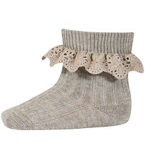 MP Socks w. Blonde - Wool - Lea - Light Brown Melange