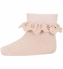 MP Socken m. Spitze - Wolle - Lea - Rose Dust