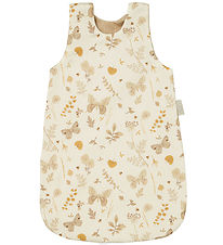 Cam Cam Puppen-Schlafsack - Beige m. Bltter/Schmetterlinge