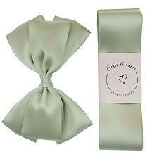Little Wonders Baptism Ribbon w. Bow - Dusty Green
