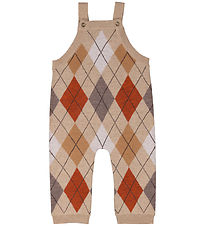 MarMar Overalls - Knitted - Wool - Rui - Dark Beige Argyle