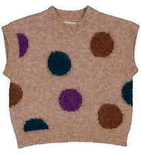 MarMar Vest - Gebreid - Wol - Tanja - Beige Melange Dot