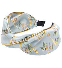 Little Wonders Hairband - Lily - Light Blue Floral/Gold