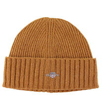 GANT Beanie - Wool/Cotton - Shield - Burnt Sugar