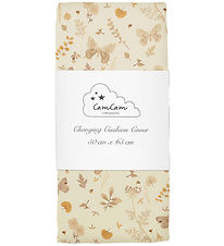 Cam Cam Changing Pad Cover - 50x65 cm - Beige w. Leaves/Butterfl