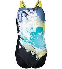 Arena Swimsuit - Waves Breaking - Black/Soft Green
