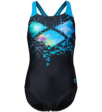 Arena Swimsuit - Multi Pixels - Black/Turquoise
