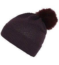 MP Bonnet av. Pompon - Laine - Oslo - Plum Parfait