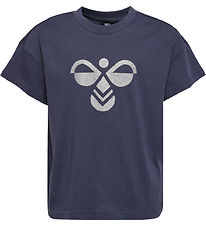 Hummel T-shirt - Beskuren - hml Luna - Ombre Blue m. Glitter