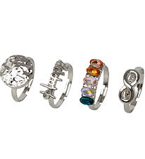 Name It Rings - NkfAcc-Rille - 4-Pack - Silver