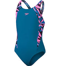 Speedo Zwempak - HyperBoom SPlice Muscleback - Roze/Groen