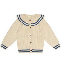 Petit Piao Cardigan - Knitted - Nature White/Denim Blue