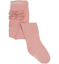 Minymo Tights w. Lace - Rose Cloud