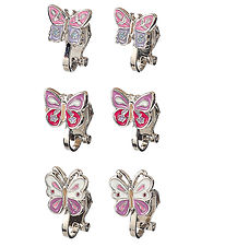 Souza Ear clips - 3-Pack - Butterfly - Pink
