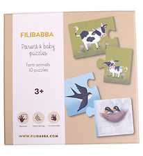 Filibabba Jigsaw Puzzle - 10x2 Bricks - Farm Animals